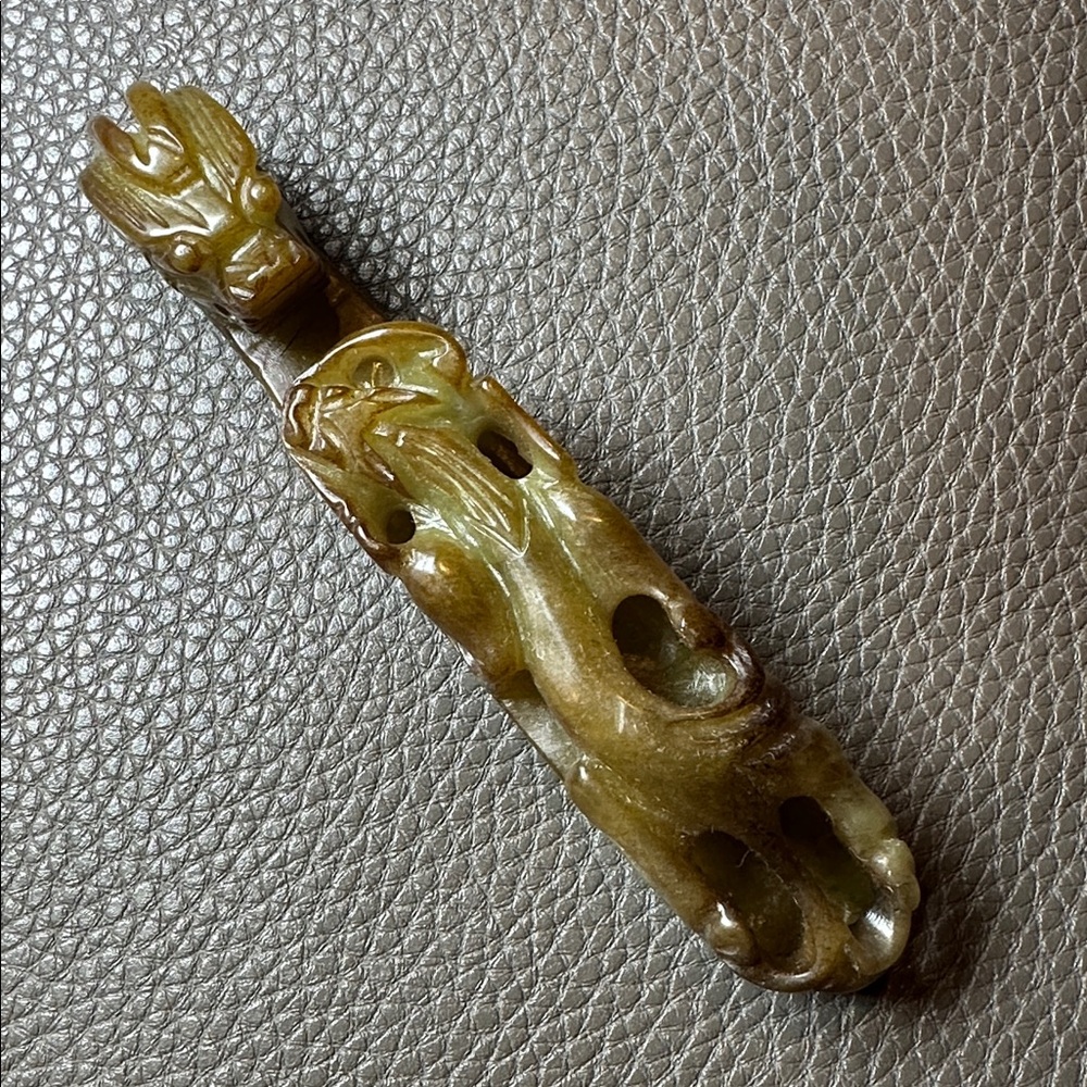 Rare Vintage Stone Carved Dragon Clasp